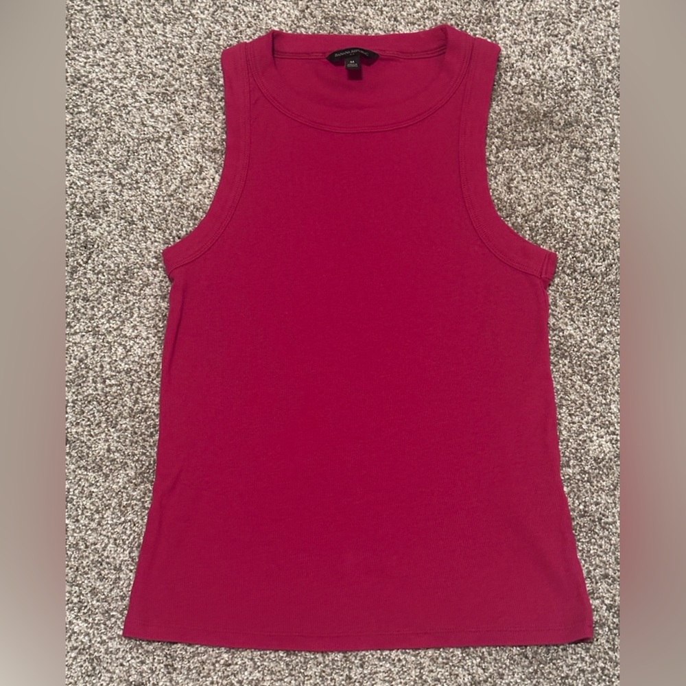 Banana Republic Sleeveless Ribbed Tank - Berry